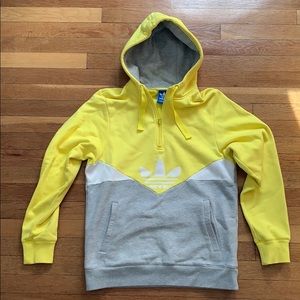 Adidas Hoodie Gray Yellow M